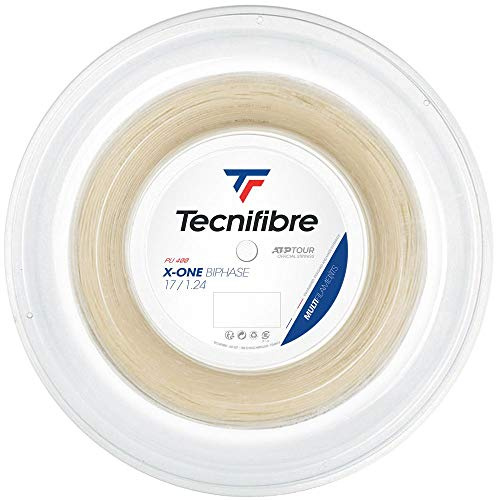 Tecnifibre Bobine 200 M-X-One BIPHASE - Cuerda de Tenis para Adulto, Natural, 1,24/200 m