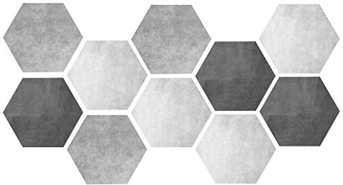 10 Piezas Suelo Vinilo Autoadhesivo Ared Azulejos, Vinilo Azulejos Cocina Baño, Impermeable Antideslizante Hexagonal Autoadhesivo Baldosas De Cerámica Pegatinas Para El Suelo
