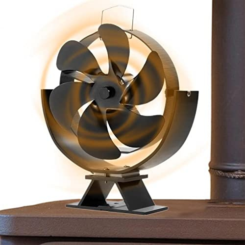 SJASD Ventilatore per Stufa a Legna, 6 Lame, Alimentato Calore, Eco-friendly