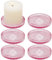 HofferRuffer Kerzenteller Kerzenständer Glas 6er Set,10cm rund Kerzenhalter,Kerzenleuchter für Stumpenkerzen,Teelichter,Rosa