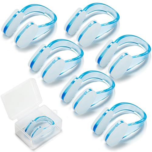 Ulawellor 6 Pezzi Tappanaso per Piscina,Tappa Naso Nuoto in Silicone Tappo Naso Piscina,Nuoto Naso Clip per Protezione Allenamento da Nuoto,Nuoto Accessori per Bambini Adulti Principianti Unisex