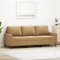 Emmtore Sofa 3-Sitzer, Loungesofa Couch mit Armlehnen Rückenkissen, Wohnzimmersofa Designsofa mit Metallgestell, Sitzmöbel Dreisitzer Samt,Braun,180 cm