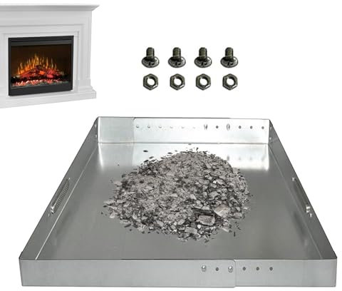 Vassoio per – Cassetto per cenere regolabile | Supporto per braci in acciaio zincato resistente alla ruggine | Padella per senza sforzo per raccogliere la cenere, spazzola inclusa per