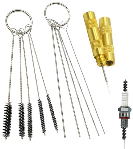 Generisch Brosses de nettoyage pour aérographe | Accessoires pour brosse à air | Aiguilles en acier inoxydable pour poignées, buses, tuyaux, travaux à la maison et à l'utilisation
