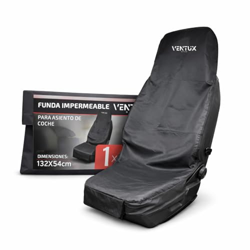 Funda Asiento Coche Impermeable 132x54cm – Universal Auto y SUV Negra | Protege de agua barro y pelos – Se monta en un minuto – Se quita y se lava – Perro taller y obra