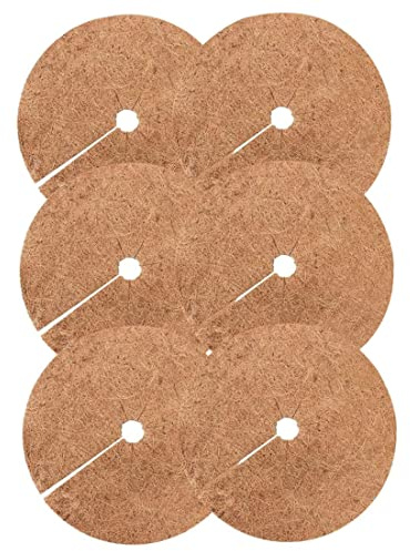 Vistnale Mulch ring skyddsmatta träd skivmattor ogräskontroll ring skydd för krukväxter 6 st 30 cm | blomkruka matta