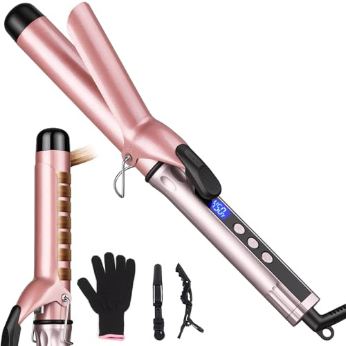 JAETON 32MM Curling Wand Adjustable Temp 100℃-230℃ Hair Curler with Clamp (32MM)