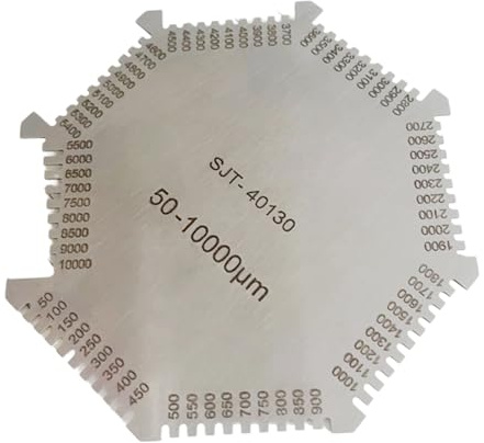 Tarjeta de calibre profesional hexagonal de película húmeda 50-10000um de grosor para revestimiento de pintura, herramienta de pintura profesional