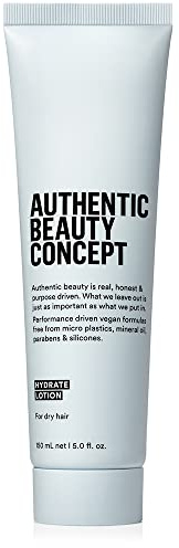 Authentic Beauty Concept Hydrate Lotion | Hydrating Hair Lotion | Leave-In Cream | Protects from Blow Dry Damage & Helps fight Frizz | Normal To Dry or Curly Hair | Vegan & Cruelty-free | 5 fl. oz