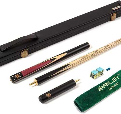 BCE Heritage Sapele Mahogany ¾ Cut Snooker Cue with Case - Ash Shaft - 145cm- 9.5mm Tip with 15cm Extension & Hard Cue Case