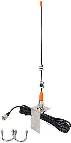 HYS VHF Marine Antenna 156-163MHz Aerial with Bracket 5m RG58 Cable Compatible with VHF Mobile Car Marine Radios for Yacht Cruise Ship Truck Motorhome (Orange)