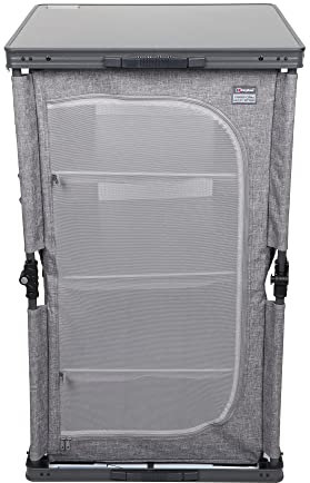 Berghaus Maxi Stow Cupboard with 4 Shelves & Additional Side Pockets, Easy to Assemble, Portable, Collapsible, Storage Unit, Organiser, Ideal for Camping & Festivals, includes Carry Bag, Black