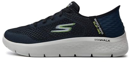 Skechers Homme Go Walk Flex Vespid Basket, Navy and Lime Textile, 41 EU