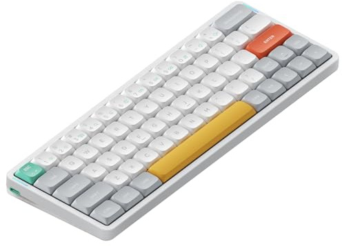 nuphy Air60 V2 QMK/Via Clavier mécanique, 60% Clavier sans Fil ŕ Profil Bas, Bluetooth 5.1, 2.4GHz et Connexion Filaire, Compatible avec Les systčmes Windows et Mac OS - Ionic White Switch Wisteria
