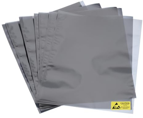 sourcing map 20Pcs Anti Static Bags ESD Shielding Bag Flat Open Top Anti Static Bag for Electronic Devices 9.8x11.8 Inch(250 * 300mm)