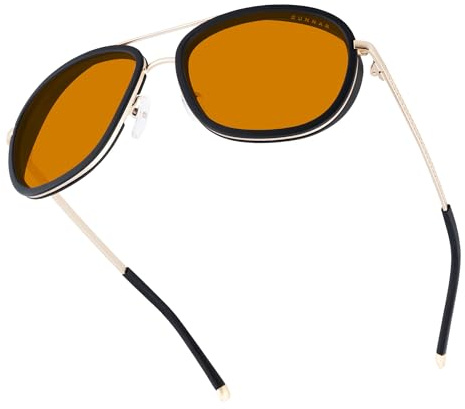 Gunnar DUME, Lunettes pour jeux vidéo et ordinateur | Couleur de monture : Or, Teinte des verres : Amber MAX (Bloque 98% de lumière bleue et 100% UV)