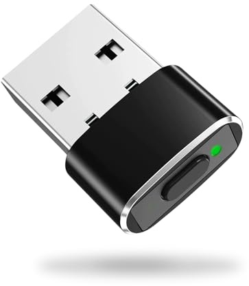 AXFEE Mus Jiggler, oupptäckbar USB-mus Mover Jiggler, mus visp med strömbrytarknapp och 3 jiggler-lägen, lämplig för att hålla laptop/dator vaken, drivrutinfri