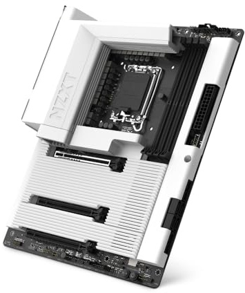 NZXT N7 Z890 – Intel Z890 LGA 1851 ATX Gaming-Mainboard für Core Ultra (Serie 2) - 16+1+2, DDR5, 5X M.2, PCIe 5.0, Wi-Fi 6E, 2.5GbE, Thunderbolt 4 - Vollabdeckung – Weiß