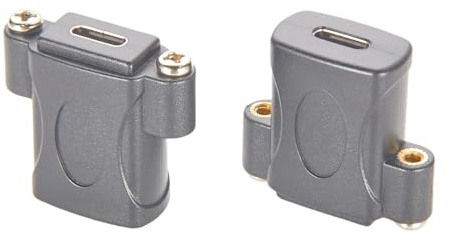 Plinkwirekb Screw Panel Mount USB 3.1 Type C Coupler Converter 10Gbps USB C Female to Female Gender Changer 100W Pass Through Bulkhead Extender Socket Connector for Data Transfer Charging (2PCS)