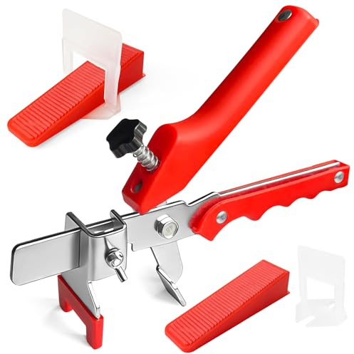 601 PCS Tile Leveling System 2 mm, 500 PCS Tile Spacers & 100 PCS Tile Level Reusable Wedge with 1 Levelling Pliers, Tile Levelling Kit for Professional & DIY Floor, Wall, Stone Tile Installation