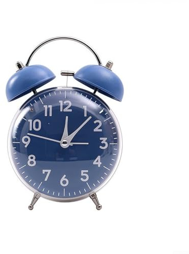 Twin Bell Alarm Clock with Night Light Perfect for Home and Office Use, Enhancing Nighttime Usability (Blue)