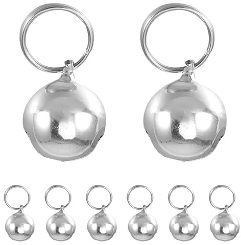 Luxshiny 10 Campanellini in Metallo Argento per Collare per Cuccioli e Gatti Suono Chiaro Facili da Attaccare a Collari e Abbigliamento