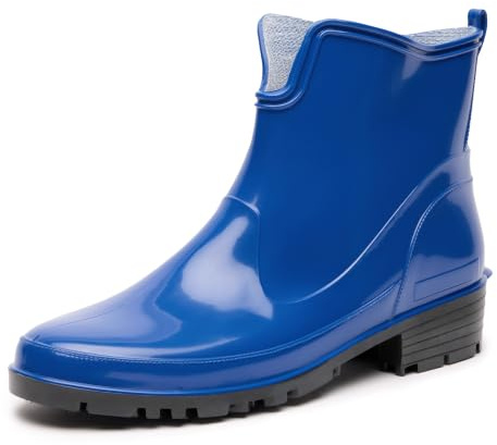 Ladeheid Botines de Agua en PVC para Mujer Botas de Lluvia Botines Impermeables de Caucho Zapatos de Goma Mujeres Botas para Primavera Wellington Boots Botas Cortas LA-930