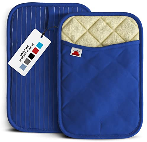 Big Red House - Silicone Pot Holders - Set of 2 Dark Royal Blue - 10x3 - Heat Resistant to 536 F / 280 C Kitchen Protectors Hot Pans Baking Professional Grade Cooking Mitts