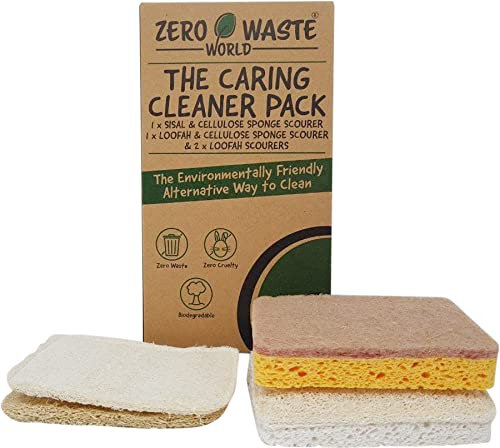 ZERO WASTE WORLD Spugna ecologica per lavare le spugne, prodotti naturali per la pulizia della casa, antigraffio