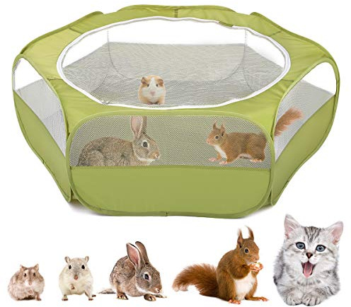 VavoPaw Parc de Jeu pour Petits Animaux et Chatons, clôture d'exercice imperméable avec Housse à Fermeture éclair, Petite clôture de Cour pour Cochon d'Inde, Chat, Lapin, Hamster, Chinchillas,