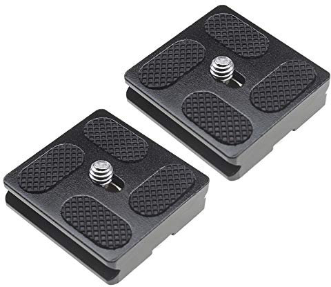 Be In Your Mind 2 Piezas Placas de Liberación Rápida de 40mm Rótula de Trípode para Videocámara PU40 Soporte de Placa QR con Tornillo Universal de 1/4 Pulgadas