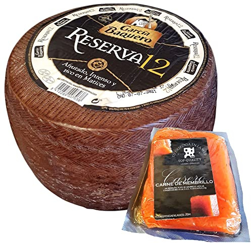 Queso García Baquero Reserva 12 Meses - Queso Añejo Mezcla Madurado Graso - Peso Aproximado 3,2 Kg - Queso Añejo con Membrillo Goierri (Queso Competo con Membrillo)
