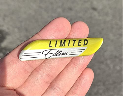 Emblema autoadhesivo de silicona de gel 3D, edición limitada, para el cuerpo del coche, emblema de afinación automática (amarillo)