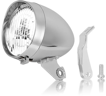 Hapivida Vintage Retro Bicycle Bike Front Light, 3 LED Headlight, Silver, Water Resistant