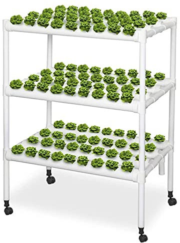 PJDDP Hydroponisches Anzuchtsystem 108 Standorte 12 Rohre 3 Schicht Hydroponic Site Grow Kit mit Timer, Erdlose Pflanzenanbau-Systeme Smart Garden für Haus Balkon Garten Balkongemüse,US