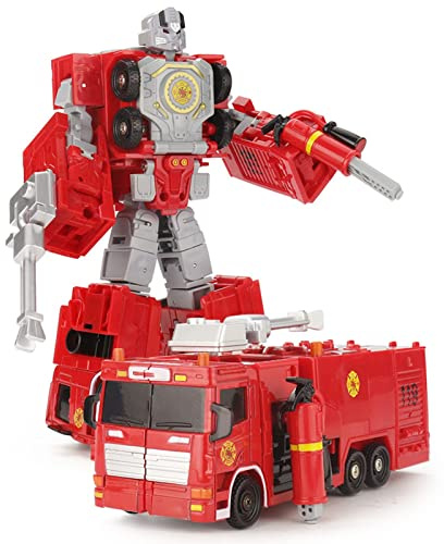 Giftik Alloy Fire Truck Transformings Robot Toys,Car Truck Vehicle Deformation Action Figure Toys for Adult Kids Boys Girls (Water Cannon Truck)