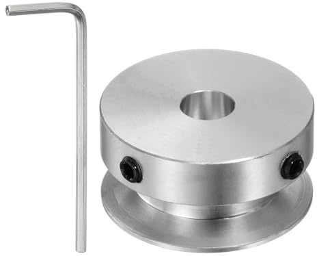 sourcing map Einzelrillen Riemenscheibe Keilriemenscheibe 8mm feste Bohrung 30mm Außendurchmesser Aluminiumlegierung mit Sechskantschlüssel für Bohrmaschine 6mm PU-Rundriemen