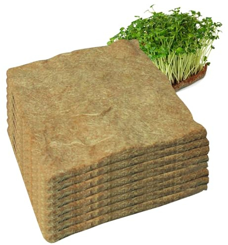 OnIUeZky 8 st hampamattor för odling av mikrogröna 25 x 25 cm odlingsmatta mikrogröna odlingssats jutematta organiska frön groddar odlingsmatta för frö startbrickor