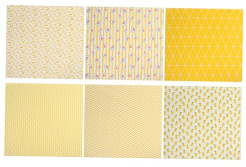 SEWACC 6stücke Teiliges Baumwollstoff-Set Mit Geometrischem Fruchtmotiv Baumwolle Für Patchwork Quilting Kissenbezüge Und DIY-projekte