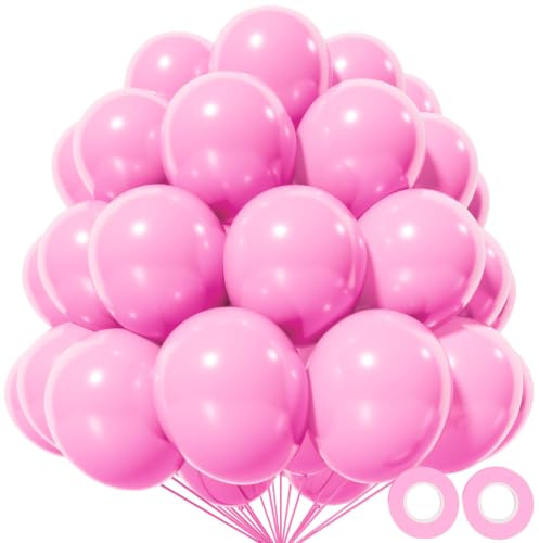 50PCS Pink Balloons 12inch Matte Pink Party Balloon | Strong Thicken Latex Balloons for Girls Womens Birthdays Weddings Valentine's Day Baby Shower Decorations