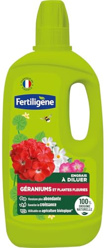 Fertiligène Engrais Liquide pour Géraniums et Plantes Fleuries, 750 ml, 100% Naturel