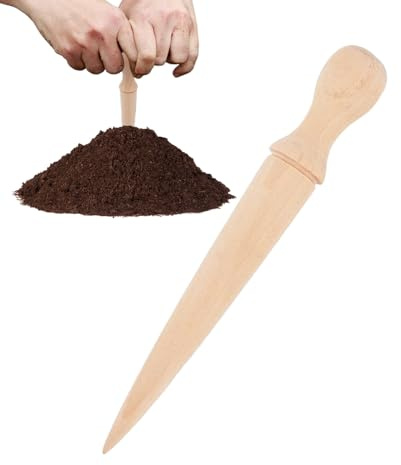 Dibbler trädgårdsredskap, planteringsverktyg, återanvändbar bärbar trähålstans, ergonomiska planteringstillbehör för bakgård, och behållare blomkarta