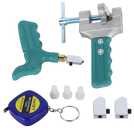 Glasfliesenschneider und Keramik-Trennöffner mit Brechzange – tragbares Handwerkzeug mit Schneidrad aus Legierung zum Schneiden von Glas und Keramikmaterialien – ergonomischer