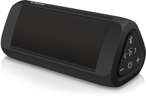 OontZ Angle 3 Ultra Waterproof 5.0 Bluetooth Speaker, 14 Watts, Hi-Quality Sound & Bass, 100 Ft Wireless Range, Play 2, 3 or More Speakers Together, OontZ App, Bluetooth Speakers (Black)