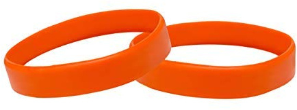 J&R - Braccialetti in Silicone, Misura Giovanile, Colori Assortiti, Confezione da 10, Arancione