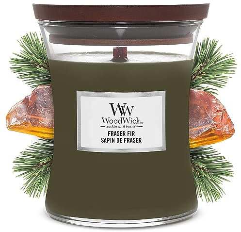 Woodwick Medium Hourglass Scented Candle | Fraser Fir | with Crackling Wick | Burn Time: Up to 60 Hours