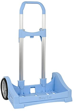 SAFTA 641072205 Carro Evolution para Mochilas Escolares Plegable Ligero Resistente, Azul Claro