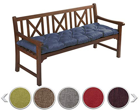 sunnypillow Bankauflage Outdoor - Bankkissen für Bank 180 x 60 cm - Sitzkissen für Hollywoodschaukel - Polsterauflage, Auflage für Gartenbank - Gartenkissen, Stuhlkissen für Gartenmöbel Blau