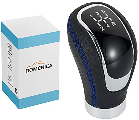 DOMENICA Pomello Leva Cambio Pelle Universale per Auto 5 Marce 6 Marce con 8mm 10mm 12mm Adattatori (Blu)