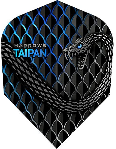 Harrows Taipan | 100 Micron Dart Flights, 5 Sets of 3 Flights, Standard No. 6, Aqua Blue